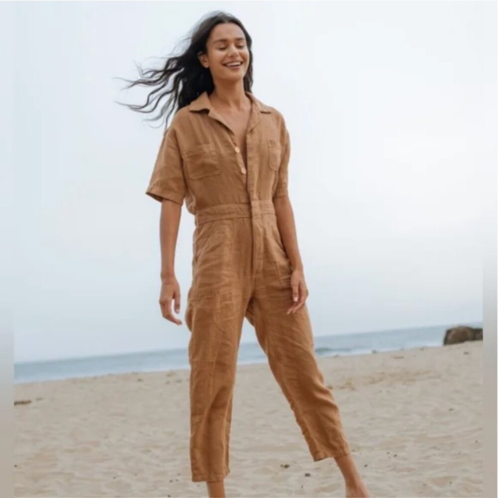 MATE The Label Sedona Linen Jumpsuit size S